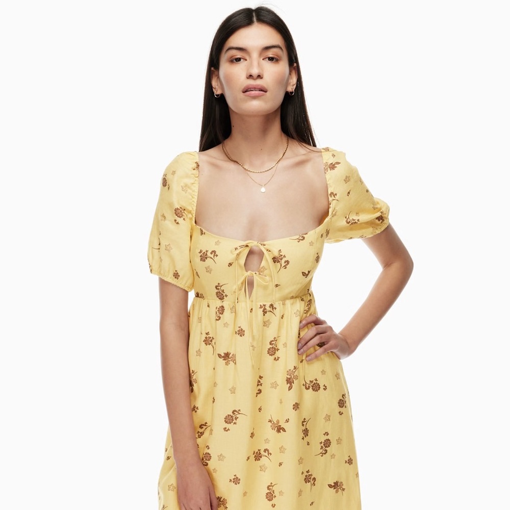 Aritzia Wilfred Rowena Linen Floral Dress - Picture 3 of 11